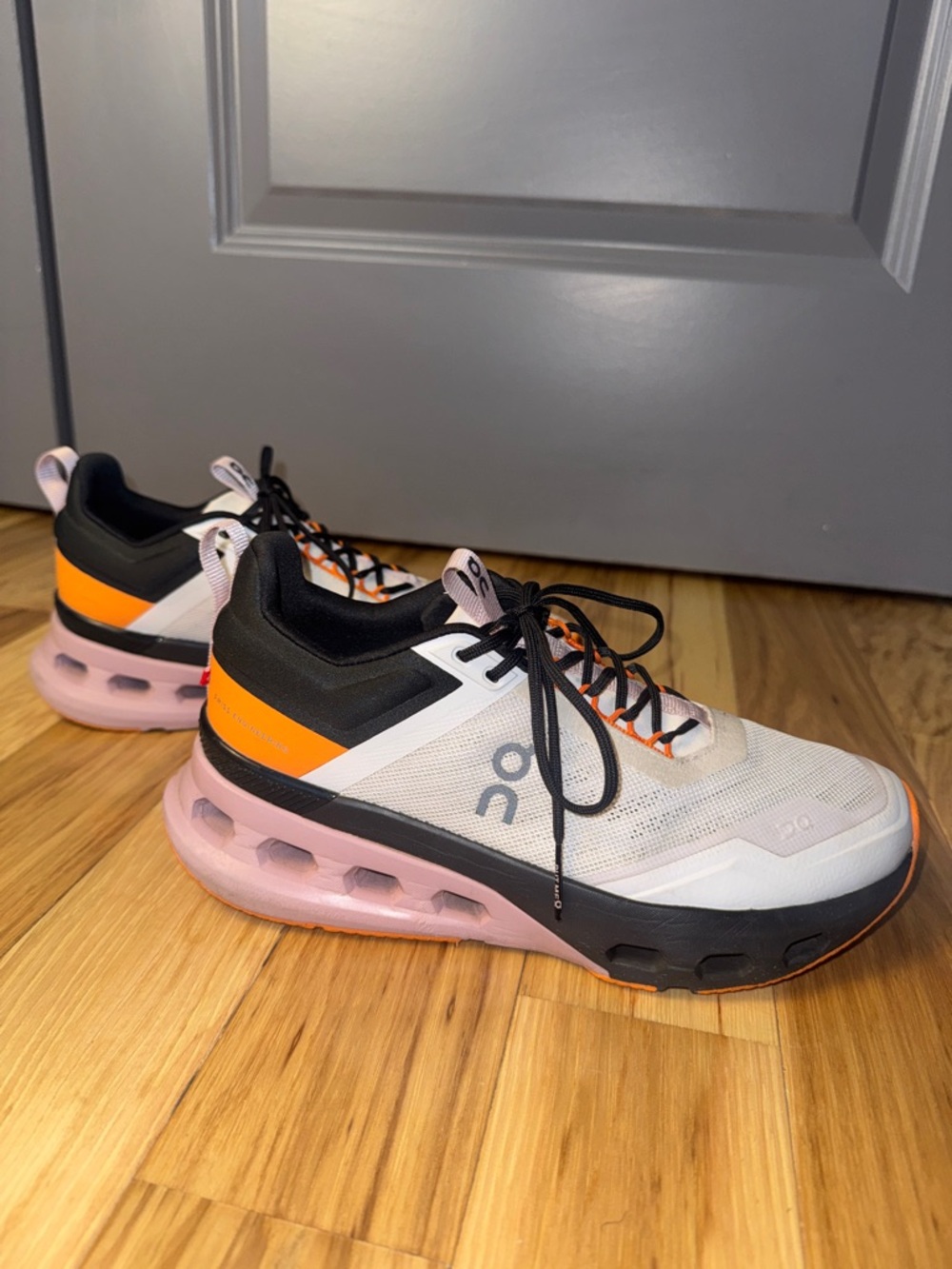 Women’s On Cloudnova X Sneakers White Pink Orange Black Running Training Shoes - Picture 8 of 10